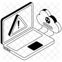 Cloud Hacking Cloud Error Cyberattack Icon