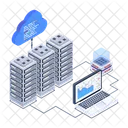 Cloud Servers Data Centers Cloud Display Icon