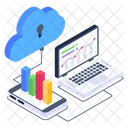 Cloud Datenanalyse Cloud Infografiken Cloud Daten Symbol