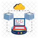 Cloud Infrastructure Cloud Analysis Cloud Connection Icon