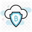 Kryptowahrungssicherheit Bitcoin Sicherheit Cloud Kryptowahrung Icon