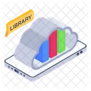 Mobile Library Cloud Books Cloud Education Icon