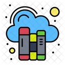 Cloud Library Cloud Book Digital Library Icon