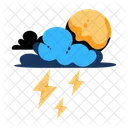 Cloud Lightning Stormy Weather Thunderstorm Icon
