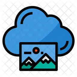 Cloud media storage  Icon