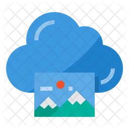 Cloud media storage  Icon