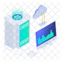 Cloud Mining Computing Server Icon