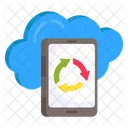 Cloud Reprocess Cloud Mobile Recycling Cloud Renewable Icon