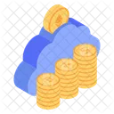 Cloud Money Bitcoin Cloud Digital Money Icon