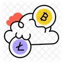 Cloud Money Cloud Earning Cloud Bitcoin Icône