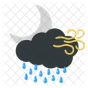 Rainy Moon Weather Rain Icon