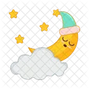Cloud Moon Sleep With Star  Icon