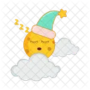 Cloud Moon Sleep With Star  Icon