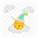 Cloud Moon Sleep With Star  Icon