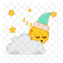 Cloud Moon Sleep With Star  Icon