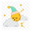 Cloud Moon Sleep With Star  Icon