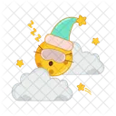 Cloud Moon Sleep With Star  Icon