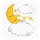 Cloud Moon Sleep With Star  Icon