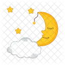 Cloud Moon Sleep With Star  Icon