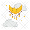 Cloud Moon Sleep With Star  Icon