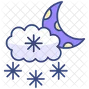 Cloud Moon Snow Cloud Weather Icon