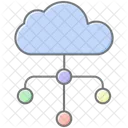 Cloud Network Lineal Color Icon Icon
