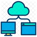 Cloud Computer Online Data Computer Connection Icon
