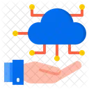 Hand Database Cloud Icon