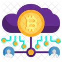 Cloud Network Bitcoin Cryptocurrency Icon
