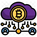 Cloud Network Bitcoin Cryptocurrency Icon
