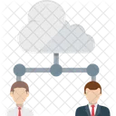 Cloud Outsource Cloud User Remote Employees Icon