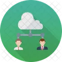 Cloud Outsourcing Cloud Benutzer Remote Mitarbeiter Symbol