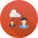 Cloud Outsourcing Cloud Benutzer Remote Mitarbeiter Symbol