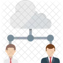 Cloud Outsourcing Cloud Benutzer Remote Mitarbeiter Symbol