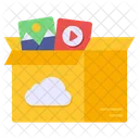 Cloud Package Cloud Parcel Cloud Carton Icon