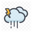 Cloud Rain and thunder  Icon