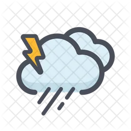 Cloud Rain and thunder  Icon