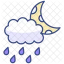 Cloud Rain Moon Night Rain Icon