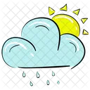 Cloud Raining Drizzling Weather Forecast Icon