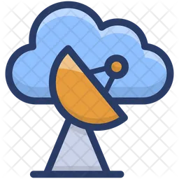 Cloud-Satellitentechnologie  Symbol