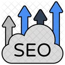 Seo Search Engine Optimization Cloud Arrows Icon