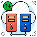 クラウド サーバー、データ サーバー、データベース アイコン