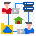 Cloud Server Worker Work From Home Icon