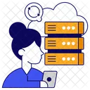 Cloud Server Dataserver Database Icon