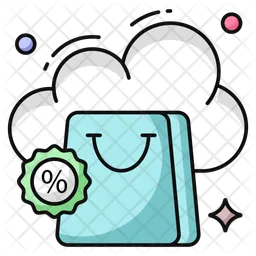 Cloud Shopping Discount  Icon