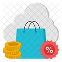 Cloud Shopping Rabatt Cloud Shopping Verkauf Cloud Shopping Angebot Symbol