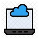 Cloud Datenbank Laptop Symbol
