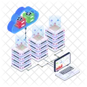 Cloud Hosting Cloud Computing Cloud Speicheranzeige Symbol