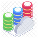 Cloud Servers Cloud Storage Cloud Databases Icon