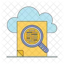 Cloud Storage Data Search Cloud Storage Data Search Flat Style File Icône
